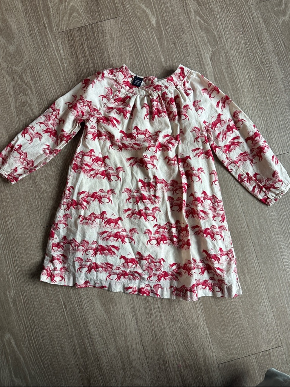 GAP Cream Dress with Red Horse Print